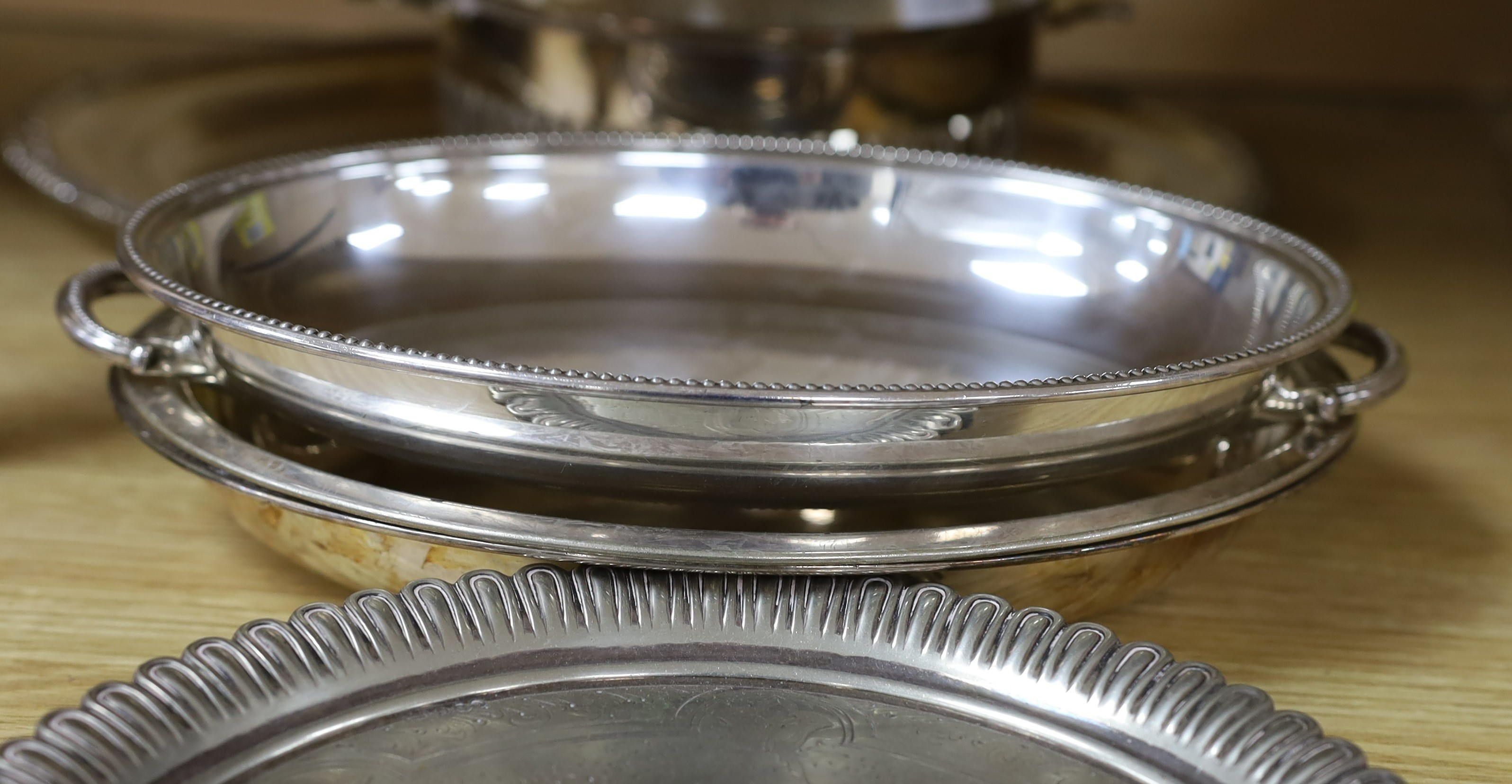 A group of plated wares